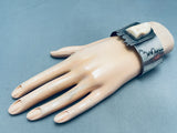 Detailed Vintage Southwest Face Sterling Silver Bracelet Cuff-Nativo Arts