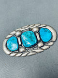 Important Vintage Native American Navajo Ben Touchine Turquoise Sterling Silver Pendant Pin