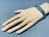 Early 1900's Vintage Native American Zuni Dishta Family Turquoise Sterling Silver Bracelet-Nativo Arts