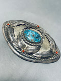 5 Inches Long 251 Grams!!! Vintage Navaj Turquoise Sterling Silver Buckle-Nativo Arts