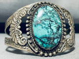 Cripple Creek Turquoise! Rare Vintage Native American Navajo Sterling Silver Bracelet-Nativo Arts