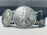 Native American Very Old Coinv Vintage Buffalo Sterling Silver Bracelet-Nativo Arts