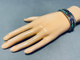 Jimmy Mason Vintage Native American Navajo Turquoise Inlay Sterling Silver Bracelet-Nativo Arts