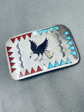 Marvelous Vintage Native American Navajo Sleeping Beauty Turquoise Sterling Silver Buckle-Nativo Arts