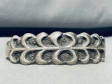 Waves Of Water Vintage Native American Navajo Thick Sterling Silver Bracelet Cuff-Nativo Arts