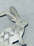 Whimsical Vintage Native American Navajo Sterling Silver Rabbit Pin-Nativo Arts