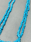 Brilliant Vintage Native American Navajo Blue Gem Turquoise Sterling Silver Necklace-Nativo Arts