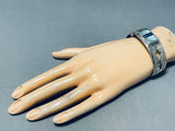 Important Cut Out Geomtrics Vintage Native American Navajo Turquoise Sterling Silver Bracelet-Nativo Arts