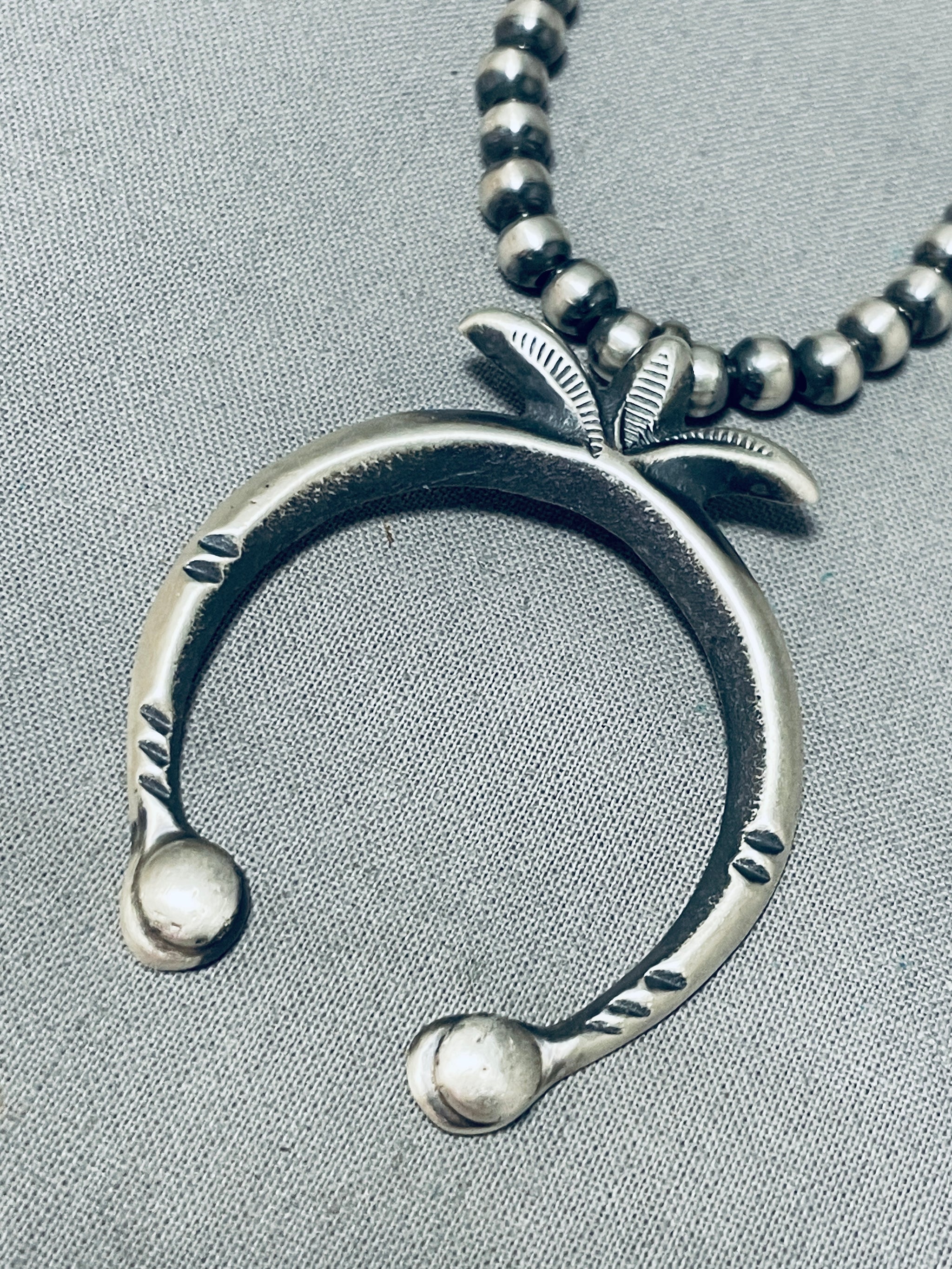 Maryann Chavez Vintage Navajo Sterling Silver Naja Necklace