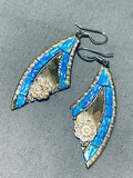 Native American The Most Unique Vintage Opal Inlay Sterling Silver Gold Earrings-Nativo Arts