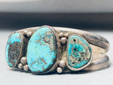 Rare Early Vintage Native American Navajo Morenci Turquoise Sterling Silver Bracelet-Nativo Arts
