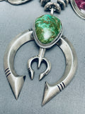 Fab Vintage Native American Navajo Turquoise Shell Sterling Silver Squash Blossom Necklace-Nativo Arts