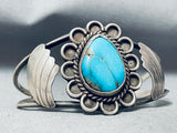 Striking Vintage Native American Navajo Turquoise Sterling Silver Bracelet-Nativo Arts