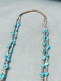 Incredible Vintage Native American Navajo Chunky Turquoise Heishi Sterling Silver Necklace