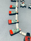 Native American Early 1900's Very Rare Vintage Santo Domingo Turquoise Necklace Inlay-Nativo Arts