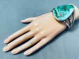 80 Grams Heavy Vintage Native American Navajo Royston Turquoise Sterling Silver Bracelet