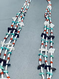 Fab Vintage Santo Domingo Turquoise White Shell Heishi Sterling Silver Necklace-Nativo Arts