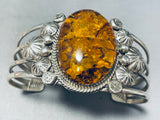 Danny Etsitty Ancient Tree Sap Vintage Native American Navajo Sterling Silver Bracelet-Nativo Arts