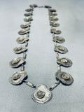 One Of The Most Unique Vintage Native American Navajo Sterling Silver Flower Necklace Old-Nativo Arts