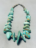 Chunky Older Vintage Native American Navajo Royston Turquoise Sterling Silver Necklace-Nativo Arts