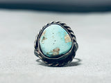 Natural Apache Turquoise Vintage Native American Navajo Sterling Silver Ring Old-Nativo Arts