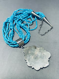 Eddy Billy Native American Navajo Turquoise Sterling Silver Necklace-Nativo Arts