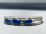 Amazing Vintage Lapis Sterling Silver Bracelet Cuff-Nativo Arts