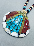 One Of The Most Unique Vintage Santo Domingo Inlay Turquoise Necklace Old-Nativo Arts
