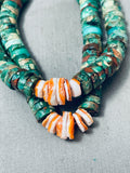 154 Grams Early 1900's Vintage Santo Domingo Green Turquoise Necklace