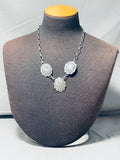 Rare Vintage Native American Navajo Sterling Silver Squash Blossom Necklace-Nativo Arts