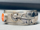 Most Beautiful Vintage Native American Navajo Feather Spiny Oyster Sterling Silver Bracelet-Nativo Arts