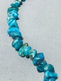 Native American Brilliant Vintage Santo Domingo Pilot Mountain Turquoise Chunks Necklace-Nativo Arts