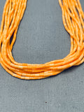 Light Orange Native American Navajo Heishi Sterling Silver Necklace-Nativo Arts