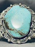 Mar James Native American Navajo Spider Turquoise Mine Sterling Silver Bracelet Signed-Nativo Arts