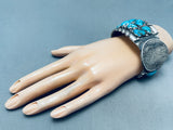 Astounding Vintage Native American Zuni Usa Silver Dollar & Turquoise Sterling Silver Bracelet-Nativo Arts