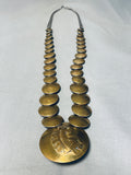 Double Sided!! Vintage Native American Navajo Sterling Silver Brass Onyx Necklace-Nativo Arts