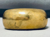Important Vintage Native American Navajo Orville Tsinnie Brass Hand Tooled Bracelet-Nativo Arts