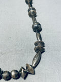 Early Hand Tooled Vintage Native American Navajo Sterling Silver Necklace Old-Nativo Arts