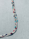Intricate Vintage Native American Navajo Sterling Silver Heishi Necklace Old-Nativo Arts