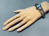 Kirby Nez Native American Navajo Carico Lake Turquoise Sterling Silver Bracelet-Nativo Arts