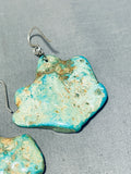 Colossal Vintage Native American Navajo Royston Turquoise Sterling Silver Earrings-Nativo Arts