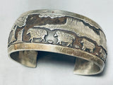 Wil Anderson Vintage Native American Navajo Sterling Silver Scene Bracelet-Nativo Arts