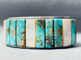 Stunning Vintage Native American Navajo Royston Turquoise Shell Sterling Silver Bracelet-Nativo Arts
