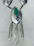 Benny James Vintage Navaj Malachite Sterling Silver Concho Necklace-Nativo Arts