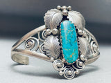 Rare Signed Vintage Native American Navajo Spiderweb Turquoise Sterling Silver Bracelet-Nativo Arts