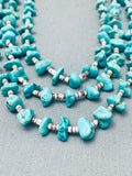 Chunky Vintage Native American Navajo Turquoise Nugget Heishi Necklace Old
