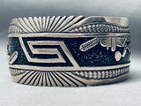 One Of The Best Geometric Vintage Native American Navajo Sterling Silver Bracelet-Nativo Arts