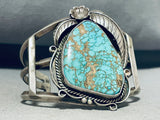 Outstanding Vintage Native American Navajo Spiderweb Turquoise Sterling Silver Bracelet-Nativo Arts