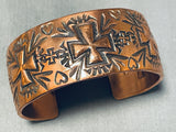 Ronnie Willie Native American Navajo Copper Cross Heart Bracelet-Nativo Arts