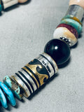 Singer Native American Navajo Turquoise Amethyst Tigers Eye Sterling Silver Necklace-Nativo Arts